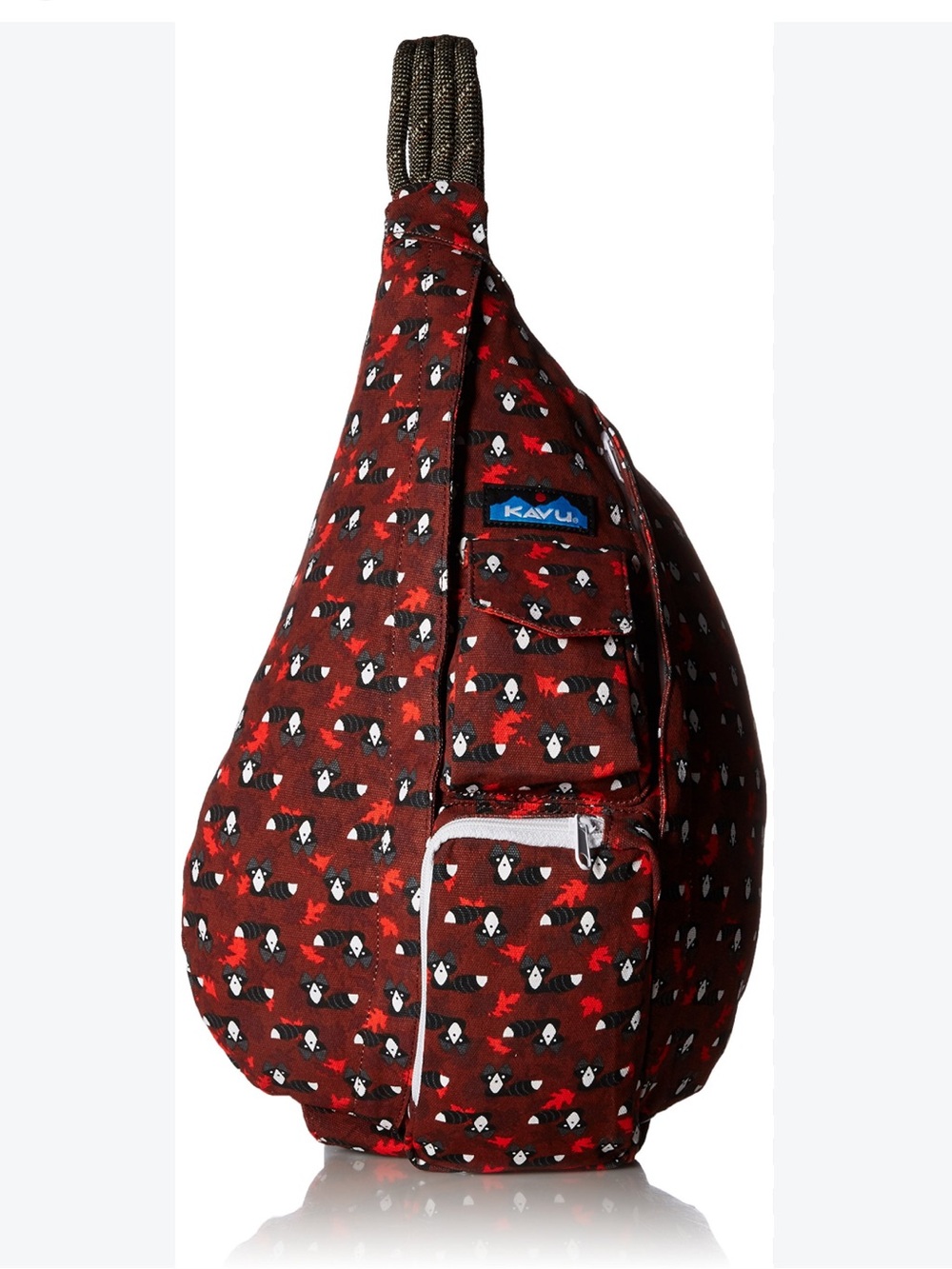 Kavu Rope Sling Crossbody Bag Raccoon Print Multi-Pockets Hike Travel Comfort
